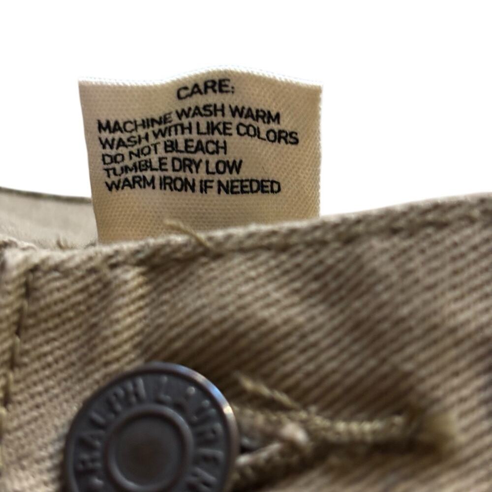 Polo Ralph Lauren Tan Jeans Cotton Men's Size 38 x 26 (altered) - Picture 6 of 8